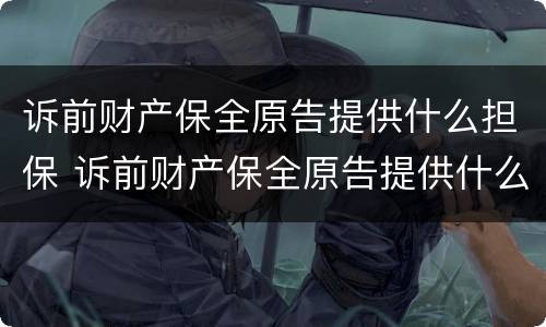 诉前财产保全原告提供什么担保 诉前财产保全原告提供什么担保材料