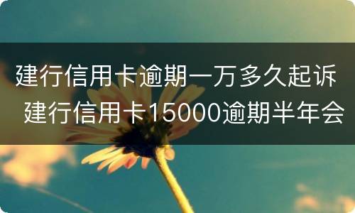 建行信用卡逾期一万多久起诉 建行信用卡15000逾期半年会不会起诉