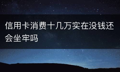 信用卡消费十几万实在没钱还会坐牢吗