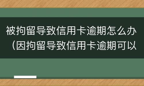 被拘留导致信用卡逾期怎么办（因拘留导致信用卡逾期可以申诉吗）