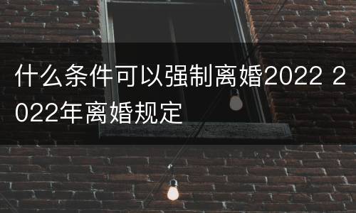 什么条件可以强制离婚2022 2022年离婚规定