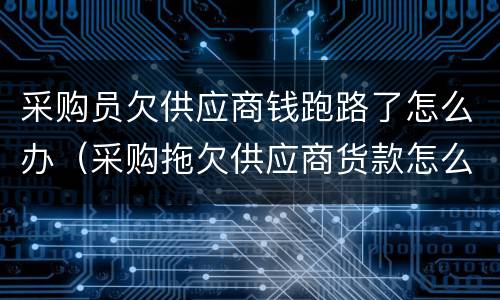 采购员欠供应商钱跑路了怎么办（采购拖欠供应商货款怎么办）