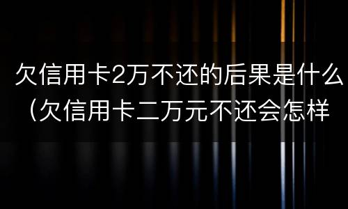 欠信用卡2万不还的后果是什么（欠信用卡二万元不还会怎样）