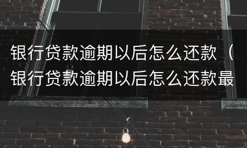 银行贷款逾期以后怎么还款（银行贷款逾期以后怎么还款最划算）
