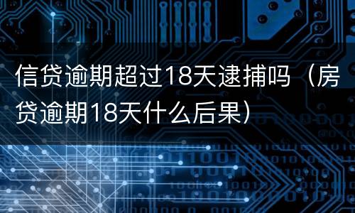 信贷逾期超过18天逮捕吗（房贷逾期18天什么后果）