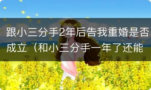 跟小三分手2年后告我重婚是否成立（和小三分手一年了还能起诉她吗）