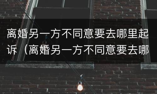 离婚另一方不同意要去哪里起诉（离婚另一方不同意要去哪里起诉对方）