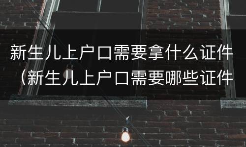 新生儿上户口需要拿什么证件（新生儿上户口需要哪些证件?）