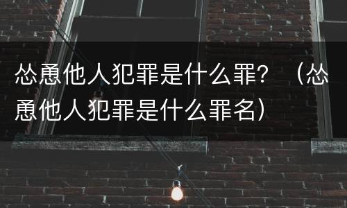 怂恿他人犯罪是什么罪？（怂恿他人犯罪是什么罪名）