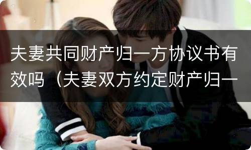 夫妻共同财产归一方协议书有效吗（夫妻双方约定财产归一方所有 范本）