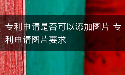 专利申请是否可以添加图片 专利申请图片要求