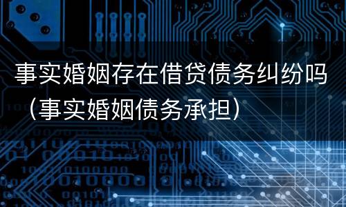 事实婚姻存在借贷债务纠纷吗（事实婚姻债务承担）