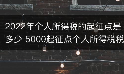 2022年个人所得税的起征点是多少 5000起征点个人所得税税率表2021年