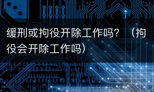 缓刑或拘役开除工作吗？（拘役会开除工作吗）