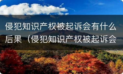 侵犯知识产权被起诉会有什么后果（侵犯知识产权被起诉会有什么后果嘛）