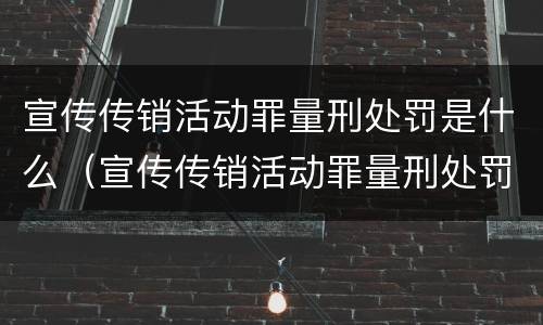宣传传销活动罪量刑处罚是什么（宣传传销活动罪量刑处罚是什么意思）