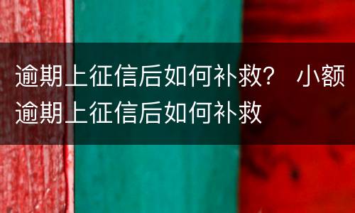 逾期上征信后如何补救？ 小额逾期上征信后如何补救