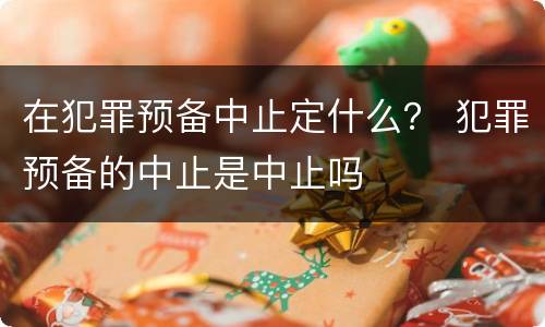 在犯罪预备中止定什么？ 犯罪预备的中止是中止吗