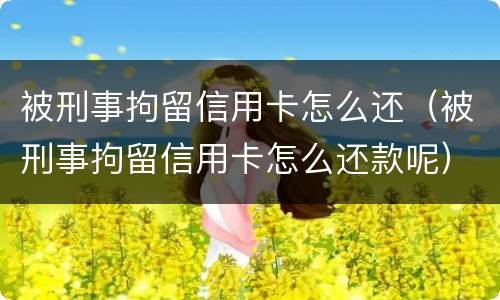 被刑事拘留信用卡怎么还（被刑事拘留信用卡怎么还款呢）
