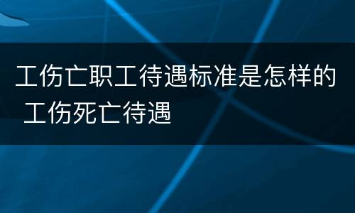 工伤亡职工待遇标准是怎样的 工伤死亡待遇