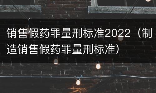 销售假药罪量刑标准2022（制造销售假药罪量刑标准）