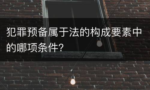 犯罪预备属于法的构成要素中的哪项条件？