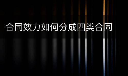 合同效力如何分成四类合同
