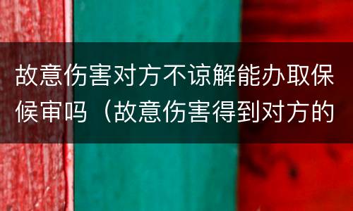 故意伤害对方不谅解能办取保候审吗（故意伤害得到对方的谅解能取保候审吗）