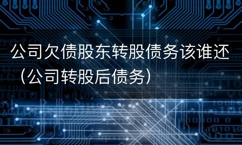 公司欠债股东转股债务该谁还（公司转股后债务）