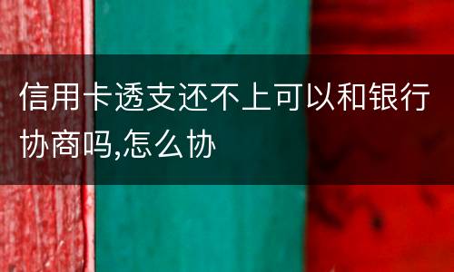信用卡透支还不上可以和银行协商吗,怎么协
