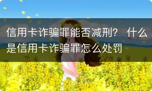 信用卡诈骗罪能否减刑？ 什么是信用卡诈骗罪怎么处罚
