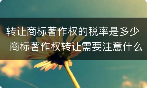 转让商标著作权的税率是多少 商标著作权转让需要注意什么