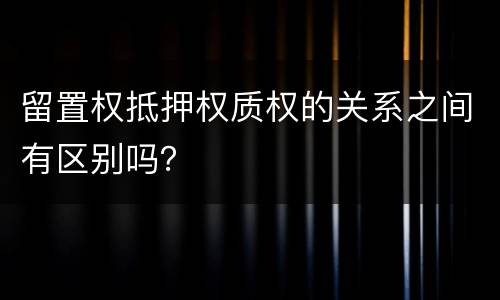 留置权抵押权质权的关系之间有区别吗？