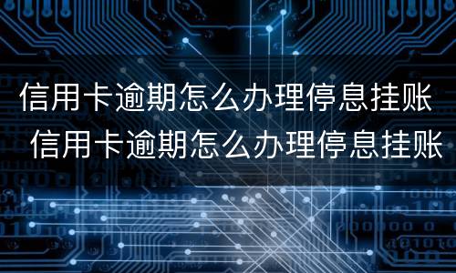 信用卡逾期怎么办理停息挂账 信用卡逾期怎么办理停息挂账分期还款