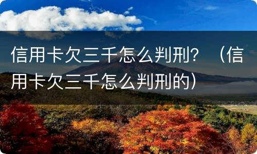 信用卡欠三千怎么判刑？（信用卡欠三千怎么判刑的）