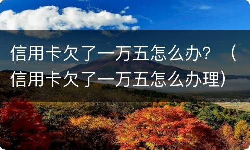 信用卡欠了一万五怎么办？（信用卡欠了一万五怎么办理）