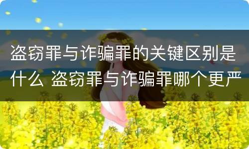 盗窃罪与诈骗罪的关键区别是什么 盗窃罪与诈骗罪哪个更严重