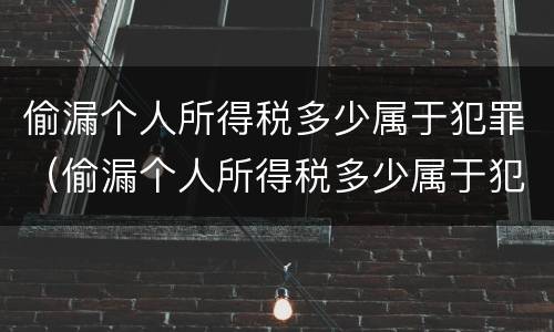 偷漏个人所得税多少属于犯罪（偷漏个人所得税多少属于犯罪嫌疑人）