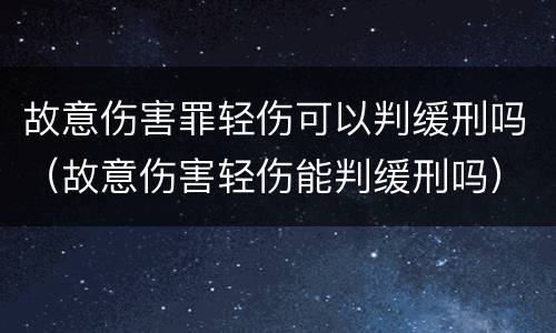 故意伤害罪轻伤可以判缓刑吗（故意伤害轻伤能判缓刑吗）