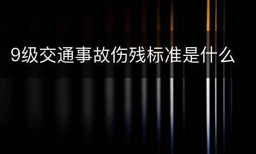 9级交通事故伤残标准是什么