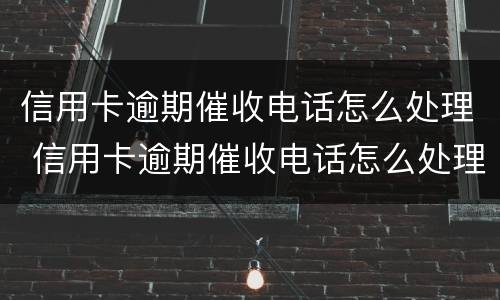信用卡逾期催收电话怎么处理 信用卡逾期催收电话怎么处理的