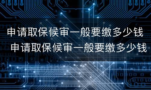 申请取保候审一般要缴多少钱 申请取保候审一般要缴多少钱费用