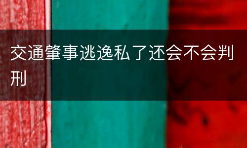 交通肇事逃逸私了还会不会判刑
