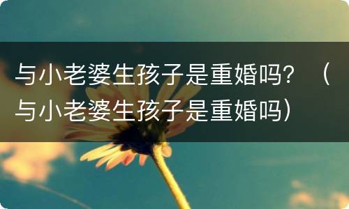 与小老婆生孩子是重婚吗？（与小老婆生孩子是重婚吗）