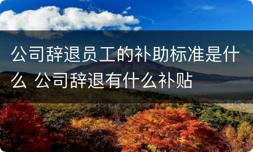 公司辞退员工的补助标准是什么 公司辞退有什么补贴