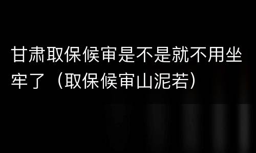 甘肃取保候审是不是就不用坐牢了（取保候审山泥若）