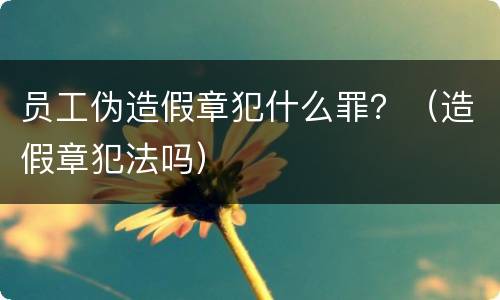 员工伪造假章犯什么罪？（造假章犯法吗）