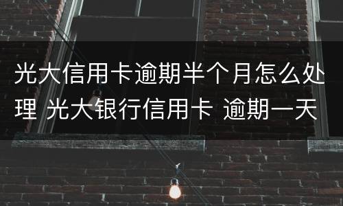 光大信用卡逾期半个月怎么处理 光大银行信用卡 逾期一天有没有影响?