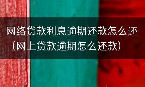 网络贷款利息逾期还款怎么还（网上贷款逾期怎么还款）