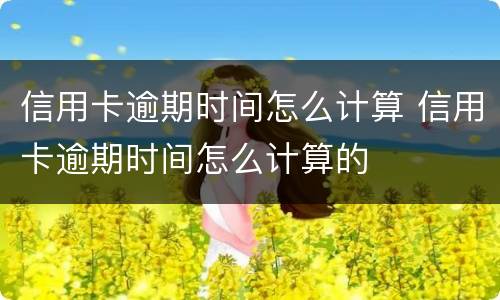 信用卡逾期时间怎么计算 信用卡逾期时间怎么计算的